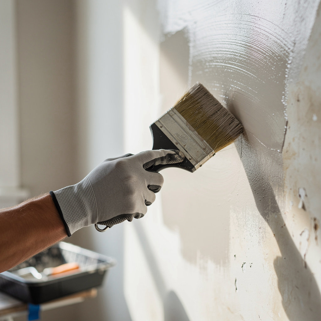 Evan the Handyman professional interior painting service in San Diego, applying a fresh coat of paint